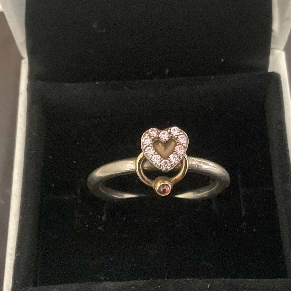 Pandora engagement ring, 14k solid gold and silver